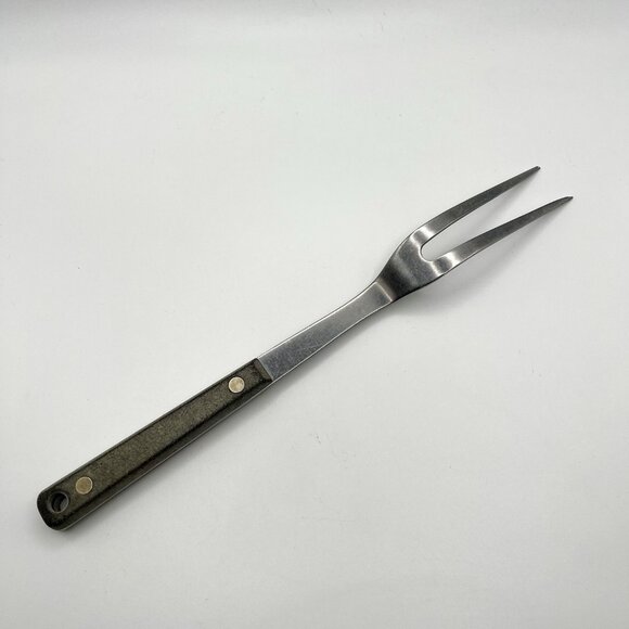 Vintage Flint Stainless USA Carving Fork 2-Prong Meat Mid Century Retro Kitchen - Picture 2 of 6